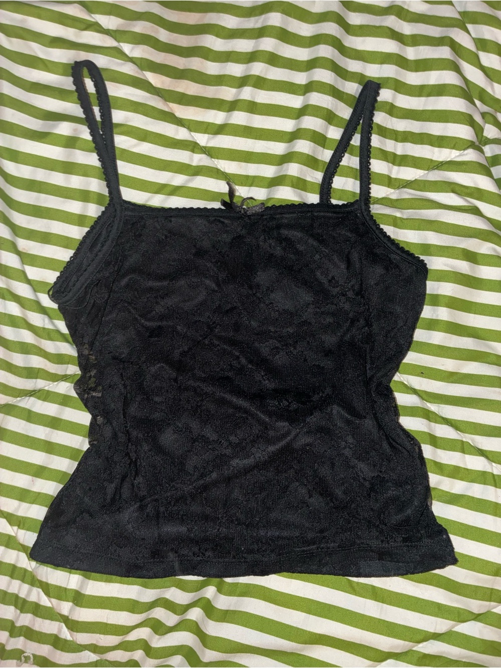 Women's Black Lace-Trim Camisole Tank Top